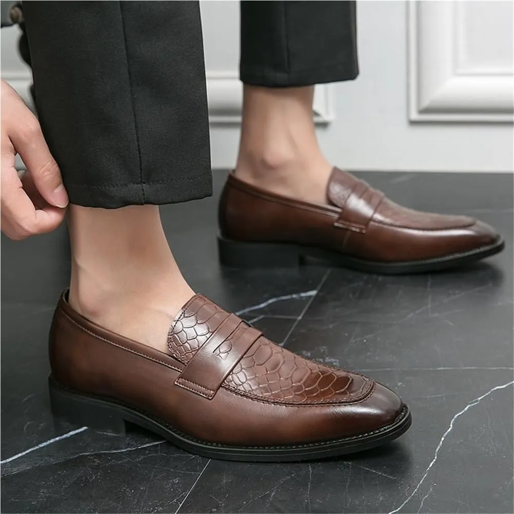 Men Leather Loafers Casual Dress Shoes Slip On Driving Moccasins Comfortable Office Party Fashion