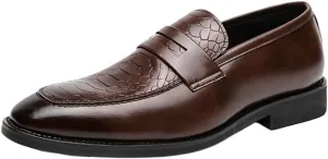 Men Leather Loafers Casual Dress Shoes Slip On Driving Moccasins Comfortable Office Party Fashion