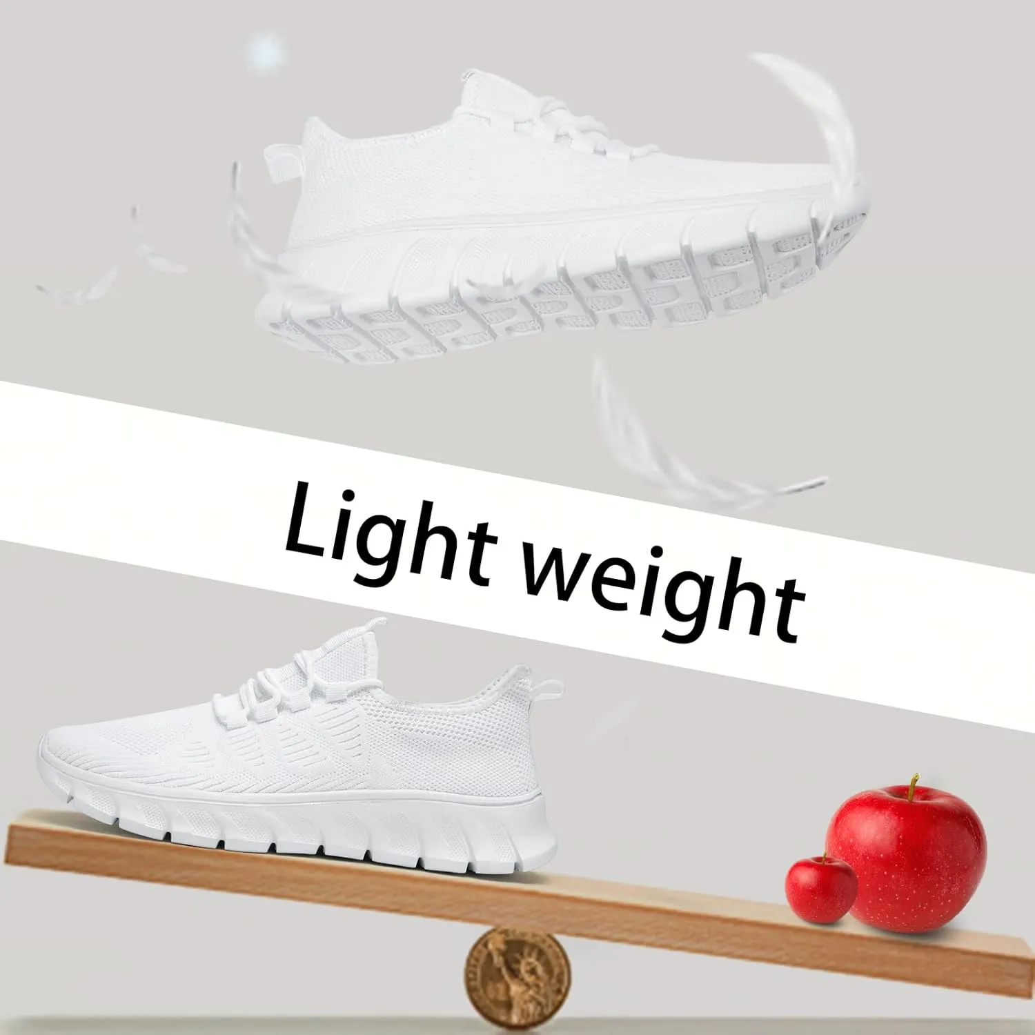 Men Tennis Shoes Running Shoes - Gym Sneakers Shoes Walking Workout Shoes Non Slip Walking Athletic Slip on Breathable Mesh Comfortable Lightweight Casual Fashion Sports Shoes