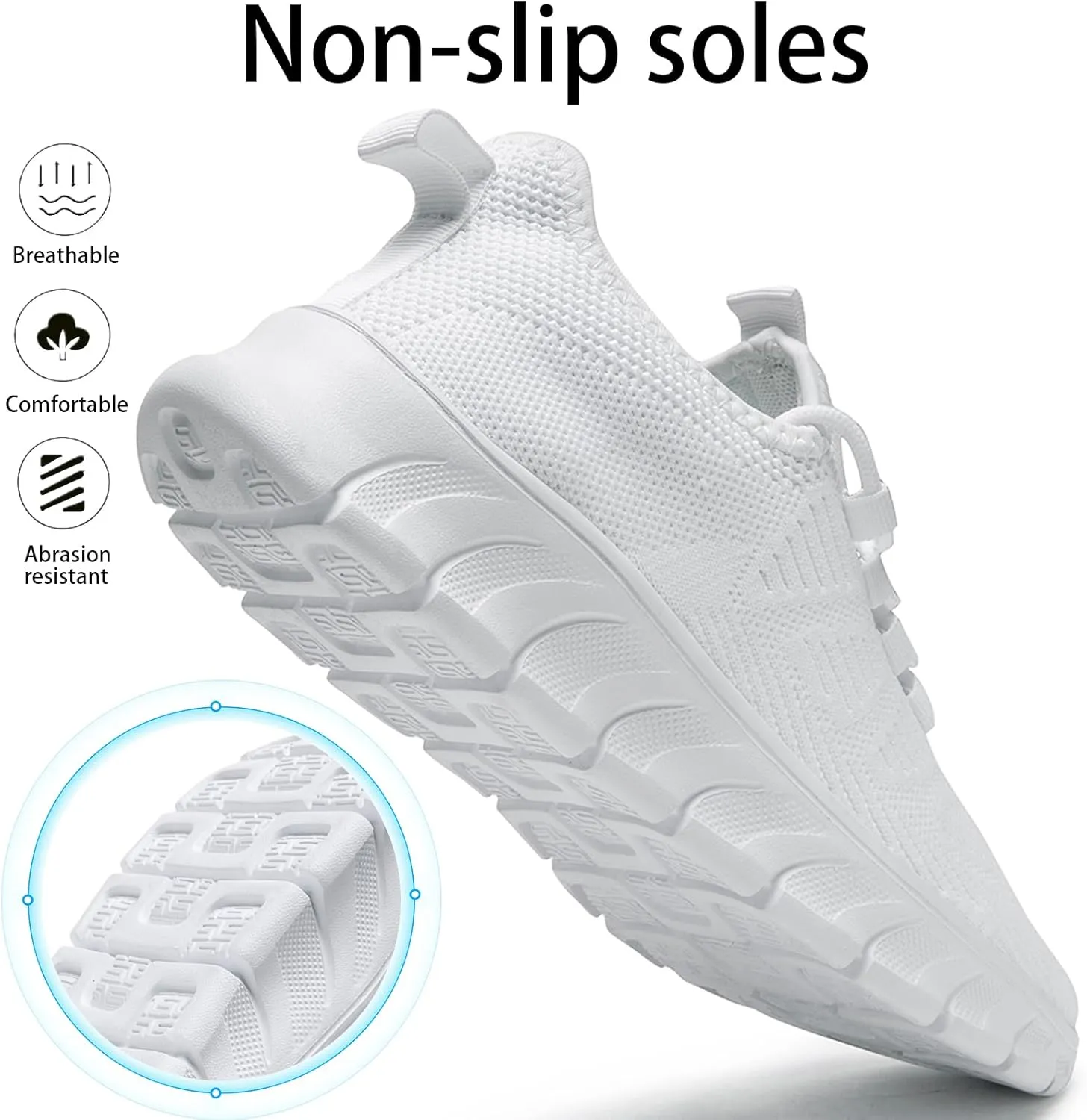 Men Tennis Shoes Running Shoes - Gym Sneakers Shoes Walking Workout Shoes Non Slip Walking Athletic Slip on Breathable Mesh Comfortable Lightweight Casual Fashion Sports Shoes