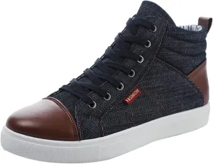 Men's Ankle Shoes Autumn and Winter Casual High-Top Cotton Shoes Boys Teenagers Students Fleece-Lined Oversized Fashionable Sneakers For Workout Walking Running