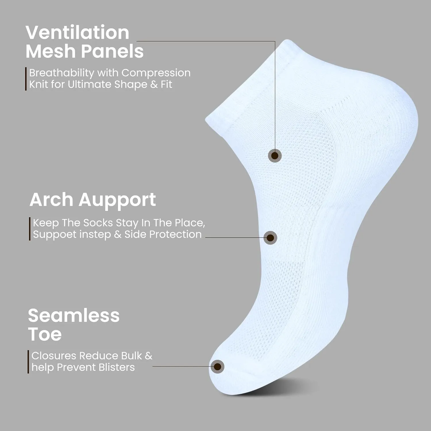 Men's Ankle Socks, Pack Of 6