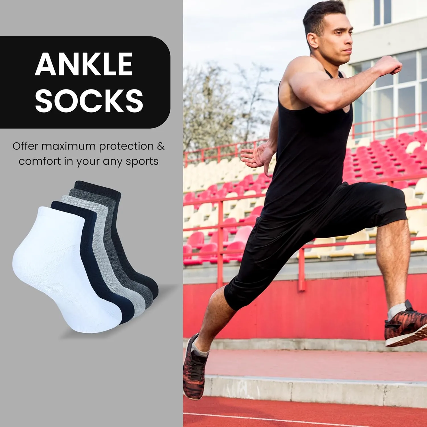 Men's Ankle Socks, Pack Of 6