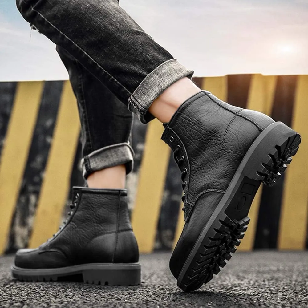 Men's Boots Winter Outdoor Hiking Shoes Fur Lined Booties Non-Slip Lightweight Winter Working Shoes