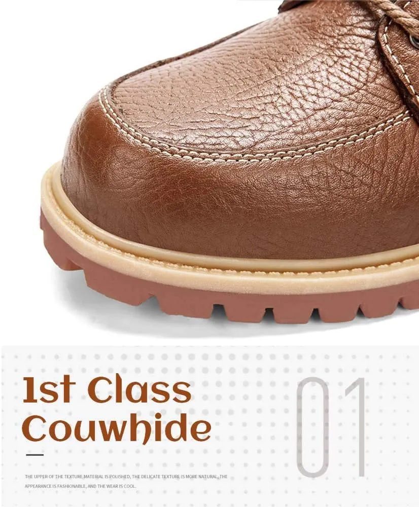 Men's Boots Winter Outdoor Hiking Shoes Fur Lined Booties Non-Slip Lightweight Winter Working Shoes