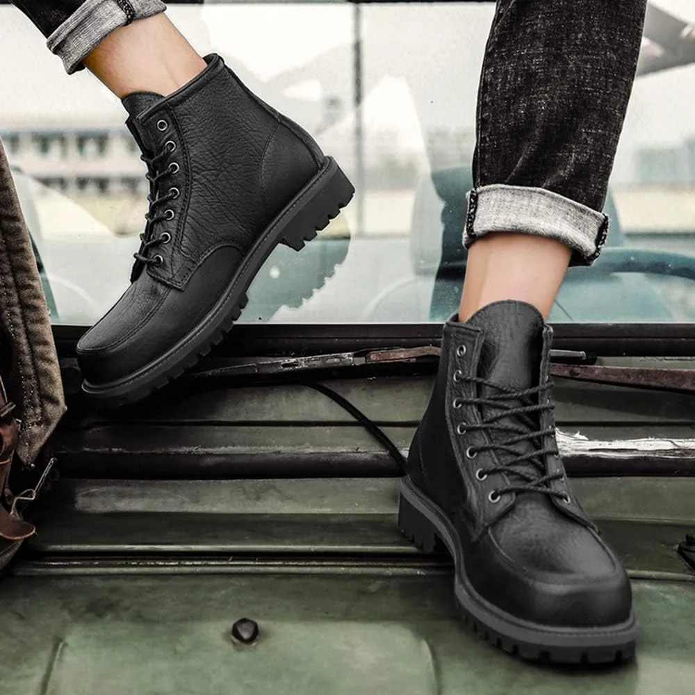 Men's Boots Winter Outdoor Hiking Shoes Fur Lined Booties Non-Slip Lightweight Winter Working Shoes
