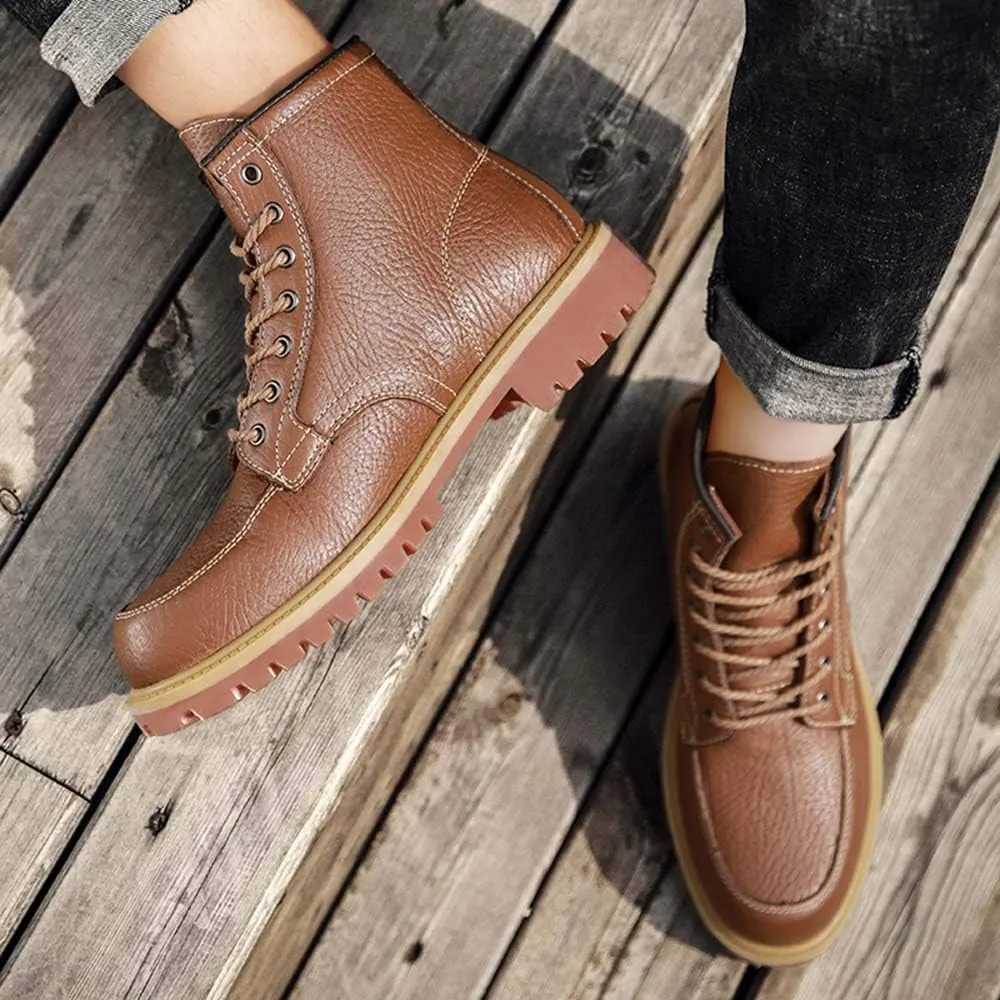 Men's Boots Winter Outdoor Hiking Shoes Fur Lined Booties Non-Slip Lightweight Winter Working Shoes