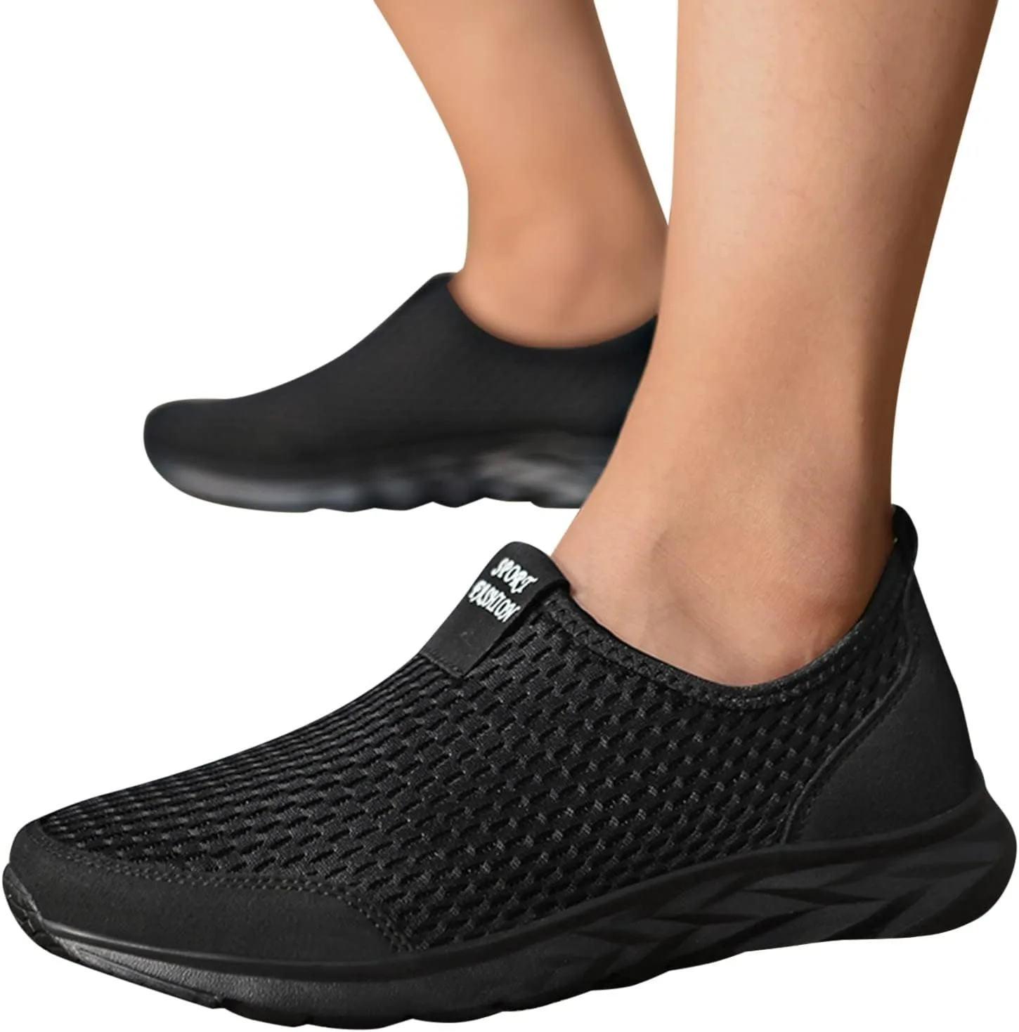 Men's Breathable Mesh Slip on Walking Shoes Lightweight Non Slip Running Shoes Casual Fashion Sneakers Mesh Workout Sports Shoes for Men