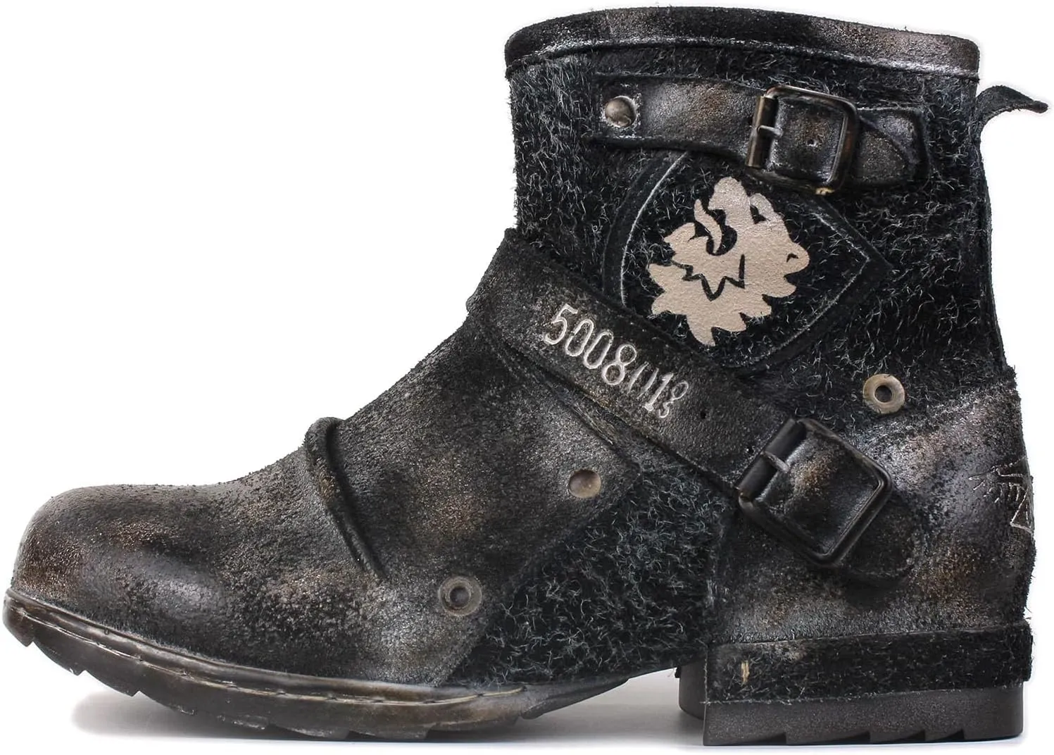 Mens Chukka Biker Cowboy Stylish Motorcycle Combat Hiking Fashion Casual Cowhide Leather Ankle Side Zipper Boots CD-5008-1-BQ-US-R