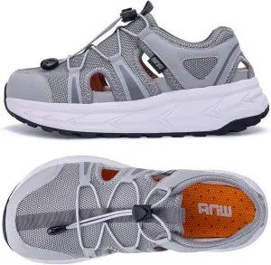 Mens Closed Toe Wide Width Hiking Sandals Summer Walking Water Shoes Comfortable Recovery Fisherman Sport Sandals