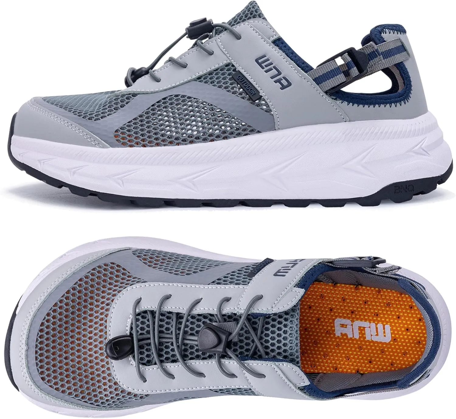 Mens Closed Toe Wide Width Hiking Sandals Summer Walking Water Shoes Comfortable Recovery Fisherman Sport Sandals