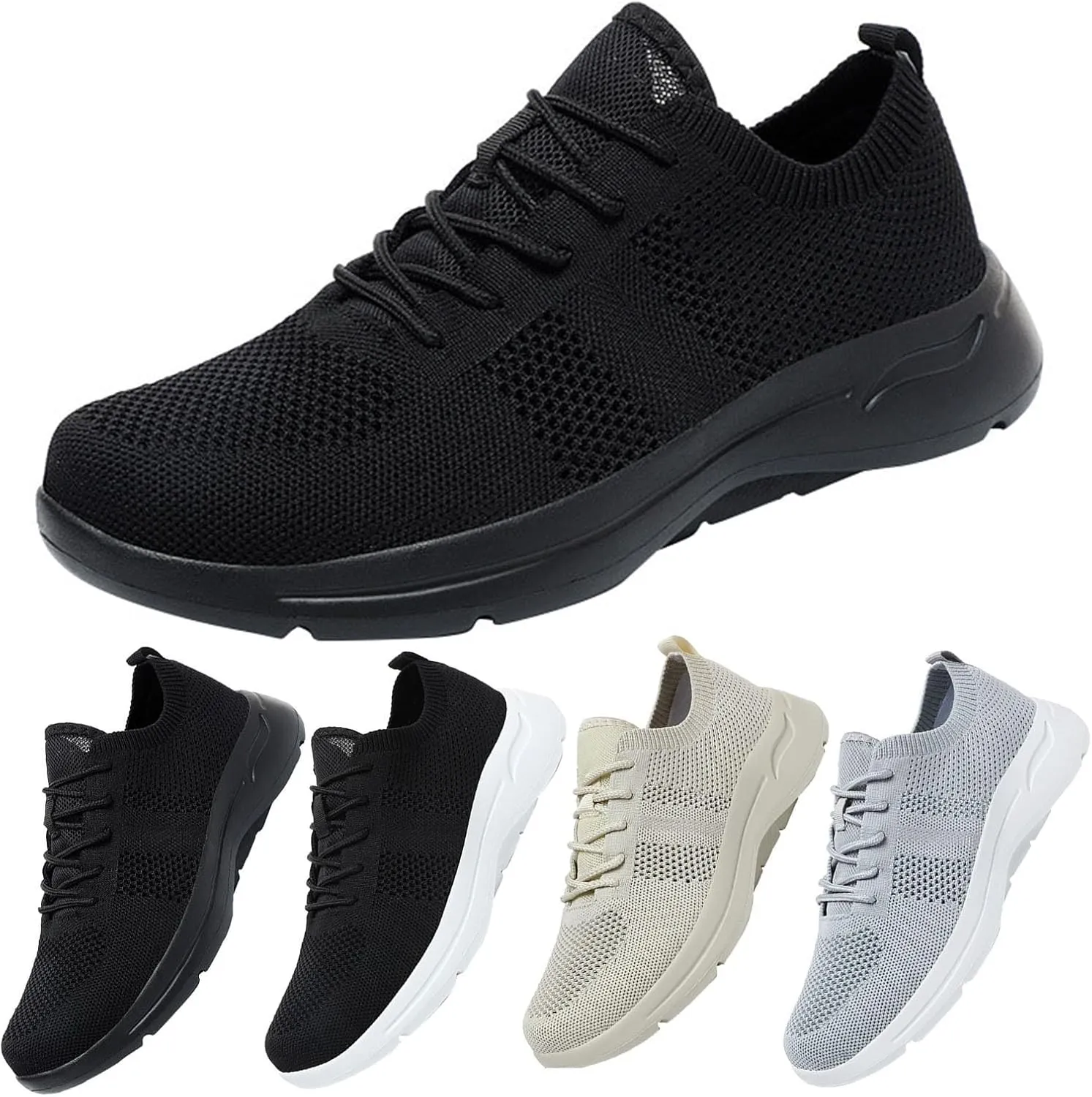 Mens Dress Shoes Casual Oxfords Shoes Knit Lightweight Womens Running Shoes Walking Casual Shoes Trendy Men Shoes Sneakers Black Tennis Shoe Loafers Shoe