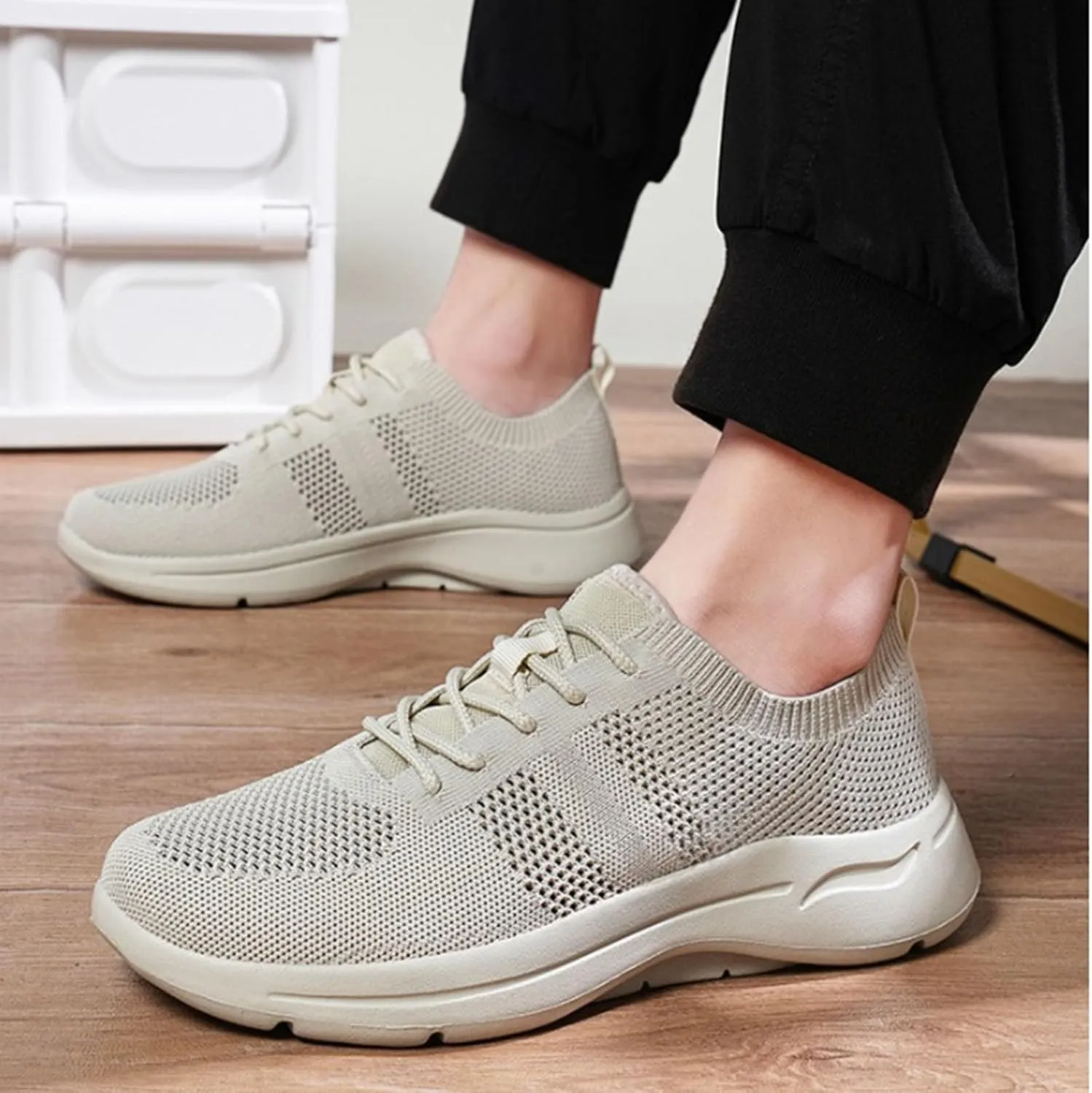 Mens Dress Shoes Casual Oxfords Shoes Knit Lightweight Womens Running Shoes Walking Casual Shoes Trendy Men Shoes Sneakers Black Tennis Shoe Loafers Shoe