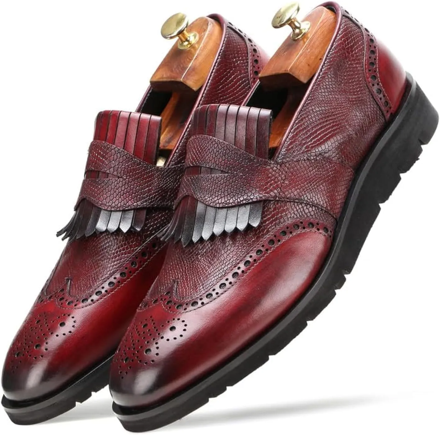 Mens Dress Shoes - Lightweight Handcrafted Full Grain Leather Loafers, Business Casual Shoes, Dress Shoes for Men, AirFlexLite
