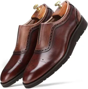 Mens Dress Shoes - Lightweight Handcrafted Full Grain Leather Loafers, Business Casual Shoes, Dress Shoes for Men, AirFlexLite