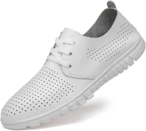 Men's Fashion Sneakers Leather Retro Casual Shoes for Men Breathable Dress Mens Sneakers