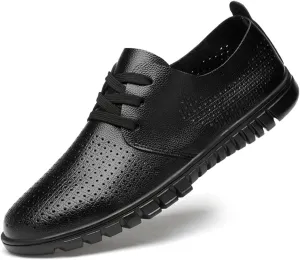 Men's Fashion Sneakers Leather Retro Casual Shoes for Men Breathable Dress Mens Sneakers