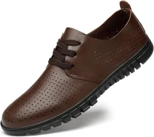 Men's Fashion Sneakers Leather Retro Casual Shoes for Men Breathable Dress Mens Sneakers