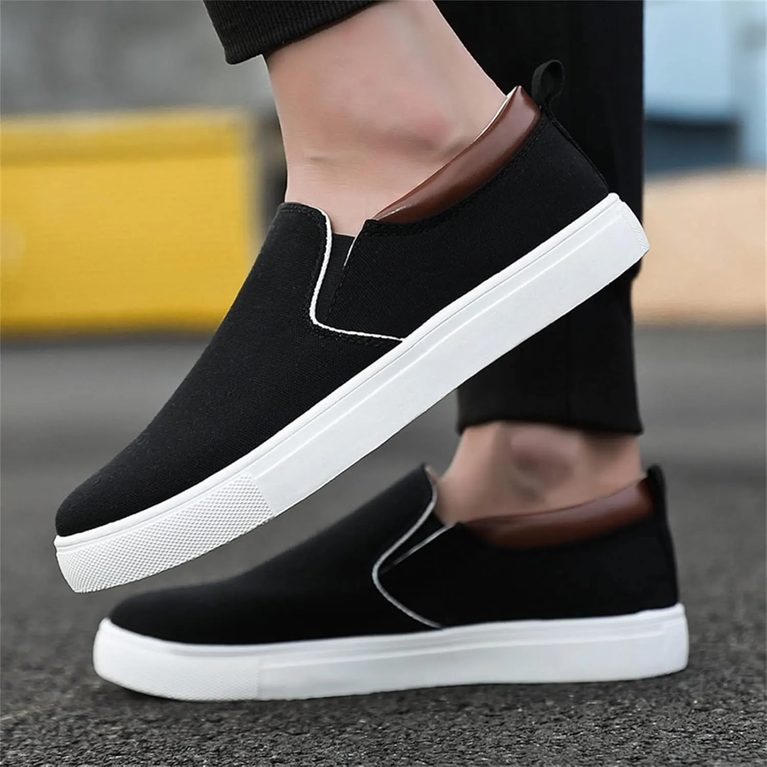 Mens Fashion Solid Color Canvas Flat Bottom Comfortable Running Casual Shoes Men S Shoes Casual Men's Sport Boots Men Shoes