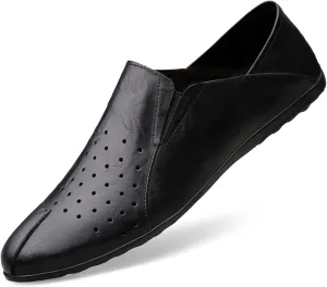 Men's Genuine Cowhide Leather Loafers, Casual Flat Shoes, Comfortable, Soft and Fashionable, Suitable for All Seasons, Suitable for Daily Travel, Driving, Excursions, Dating and Other Scenes use