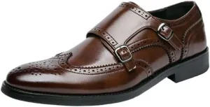 Mens Hasp Leather Oxford Dress Shoes Pointed Toe Slip On Height Increasing Wedding Fashion Loafers