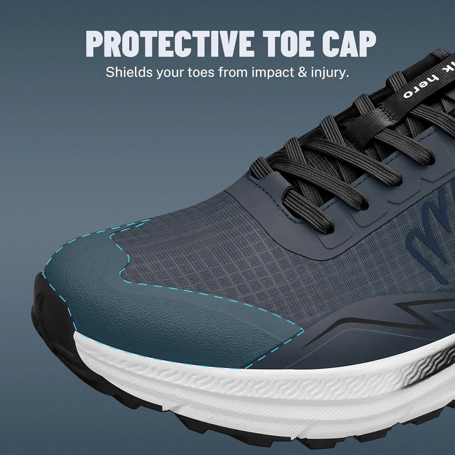 Mens Hiking Shoes for Plantar Fasciitis, Orthopedic Walking Shoes with Arch Support, Lightweight Waterproof Sneakers Wide Toe Box Shoes for Foot & Heel Pain Relief
