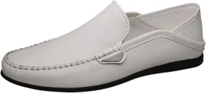 Men's Leather Loafers – Comfortable Slip-On Moccasins with Anti-Slip Sole, Lightweight and Resistant for Prom and Casual Walking