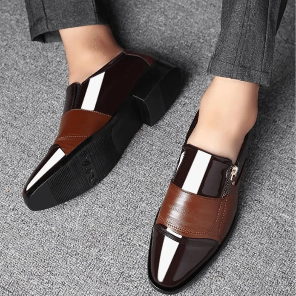 Mens Leather Oxford Loafers No Stripe Orthopedic Comfort Shoes Business Casual Office Flats