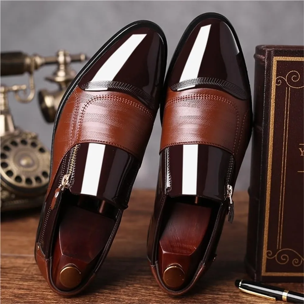 Mens Leather Oxford Loafers No Stripe Orthopedic Comfort Shoes Business Casual Office Flats
