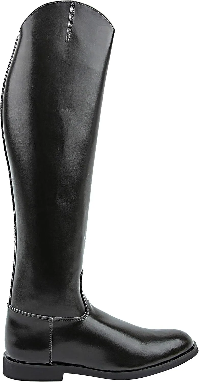 Mens Man Decent Dress Dressage Boots Pull On Riding English Equestrian Black