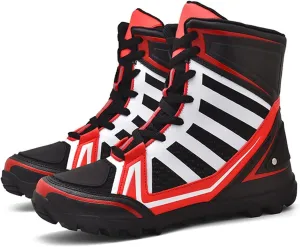 Men's Motorcycle Boots Racing Shoes High-Top Road Street Motocross Protective Boots Lace up Breathable Biker Sneakers Touring Sports Safety Shoes - Extra Gear Shift Pad