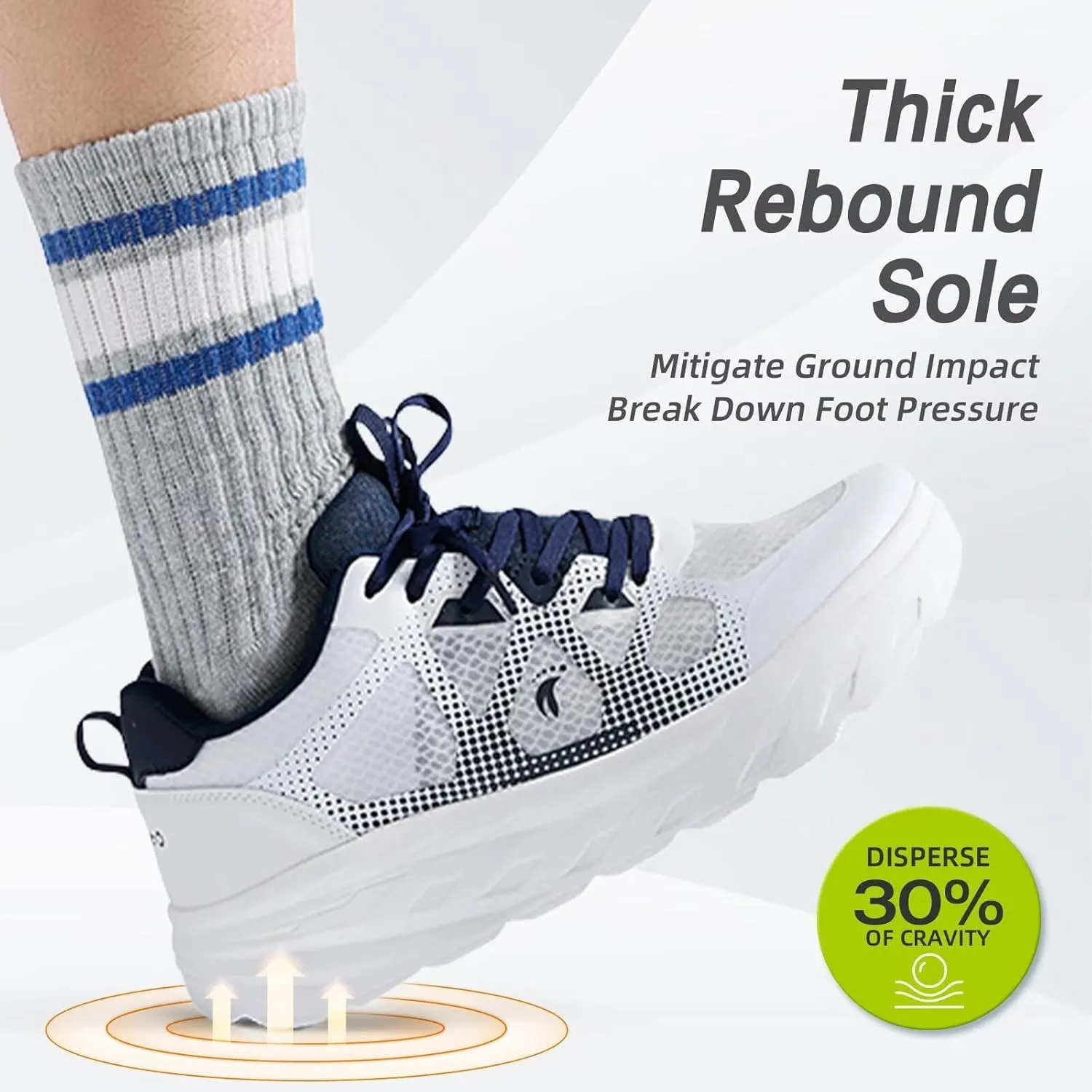 Men's Orthopedic Diabetic Wide Running Shoes: Comfortable Casual Arch Support Plantar Fasciitis Sports Sneakers, High Arch Swollen Outdoor Work Tennis Walking Shoes for Foot and Heel Pain Relief