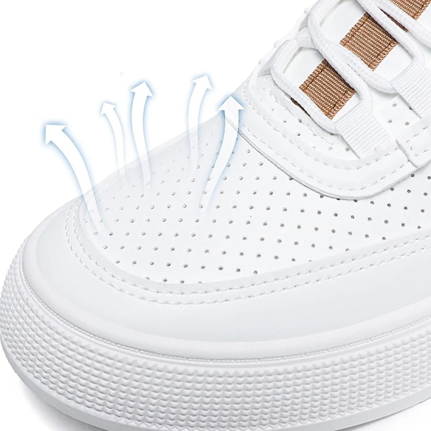 Mens Platform Sneakers Breathable Low Top Athletic Shoes Comfortable Fashion Non Slip Flat Sneakers Walking Shoes