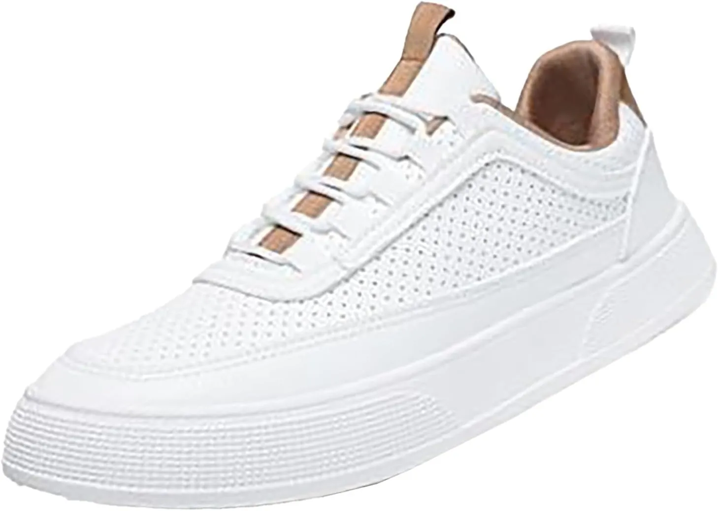 Mens Platform Sneakers Breathable Low Top Athletic Shoes Comfortable Fashion Non Slip Flat Sneakers Walking Shoes