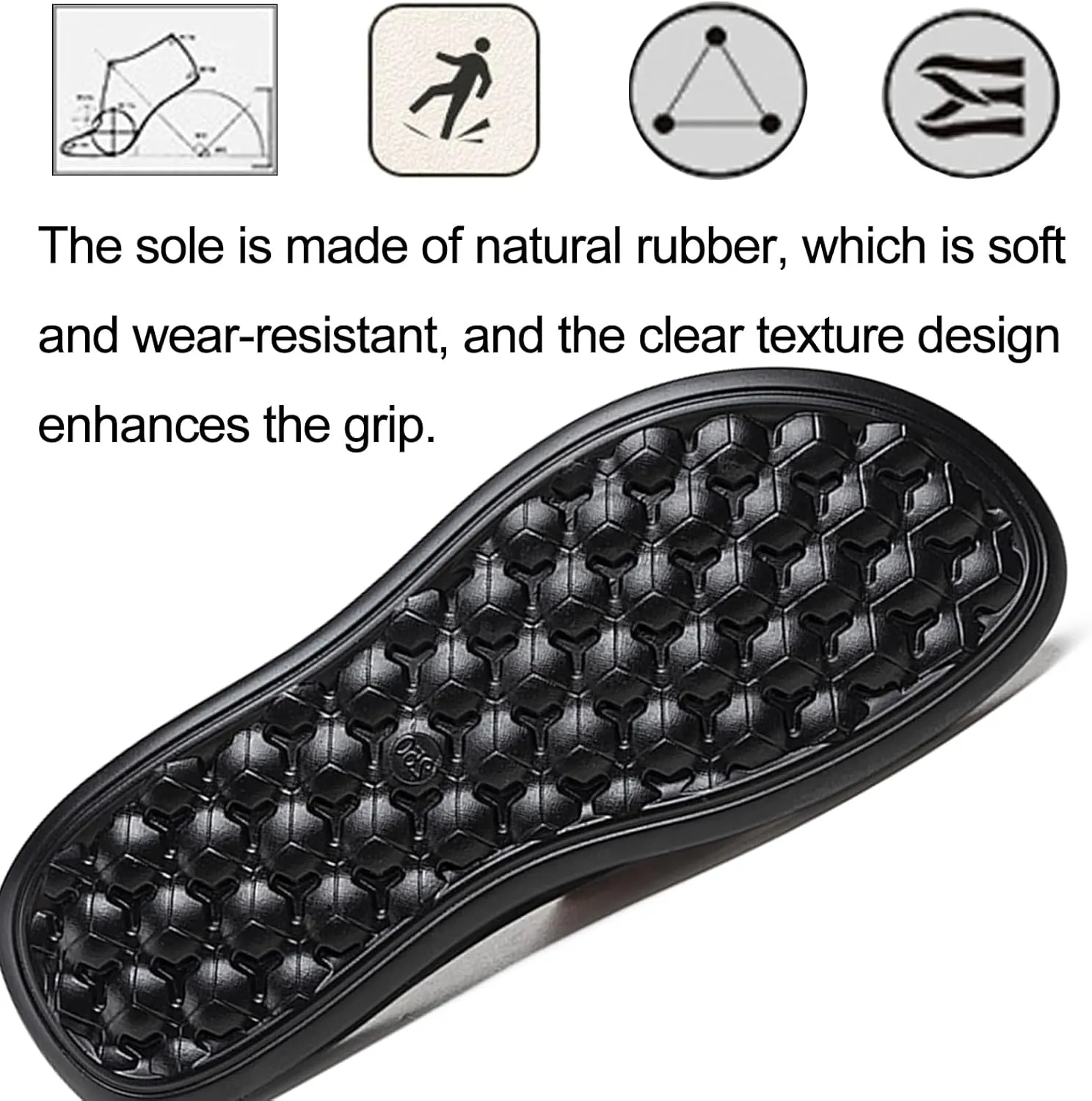 Men's Print Genuine Leather Flat Slides Sandals Round Open Toe Non Slip Outdoor Slip On Casual Flats Slippers Lightweight Beach Summer Sandals