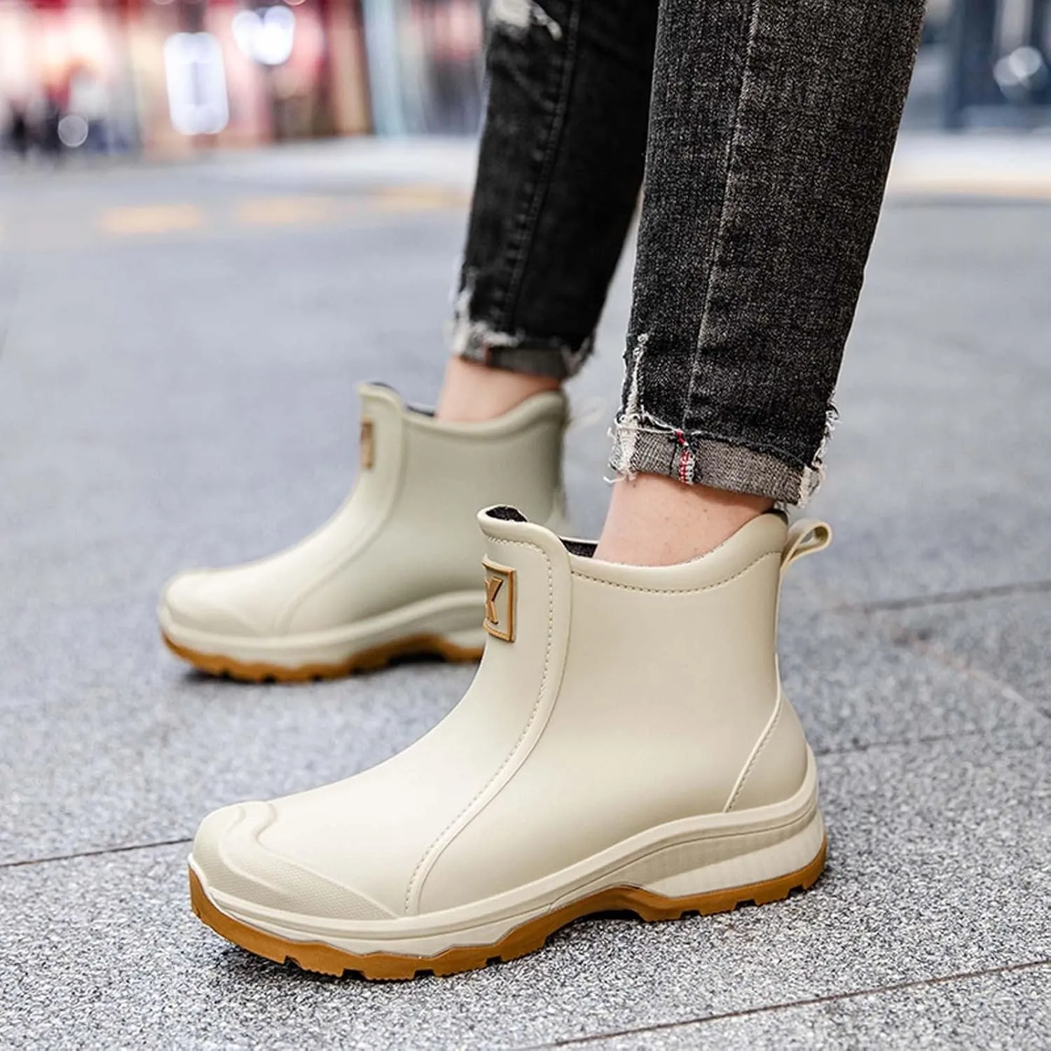 Men's Rain Shoes for Outdoor Activities Comfortable Slip Rubber Boots Ideal for Gardening Fishing Hiking and