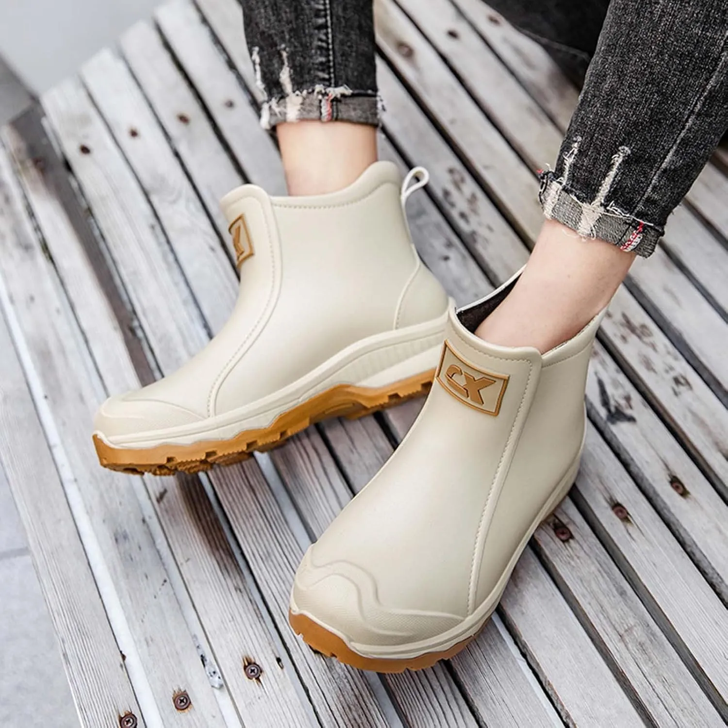 Men's Rain Shoes for Outdoor Activities Comfortable Slip Rubber Boots Ideal for Gardening Fishing Hiking and