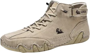 Mens Shoes High Top Lace Up Hook Loop Sport Shoes Casual Shoes Mens Plus Size Ankle Boots Flat Bottom Boots Men