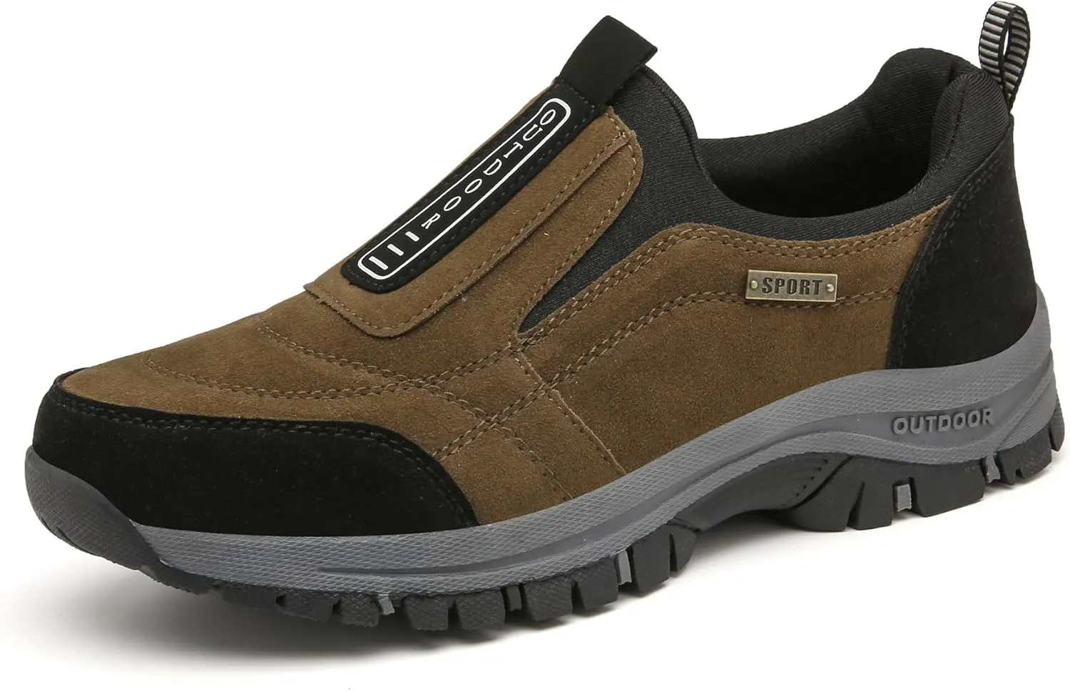 Men's Slip-On Hiking Sneakers, Wear-Resistant Non-Slip Outdoor Shoes for Hunting Trekking
