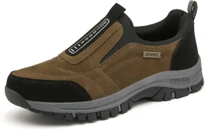 Men's Slip-On Hiking Sneakers, Wear-Resistant Non-Slip Outdoor Shoes for Hunting Trekking
