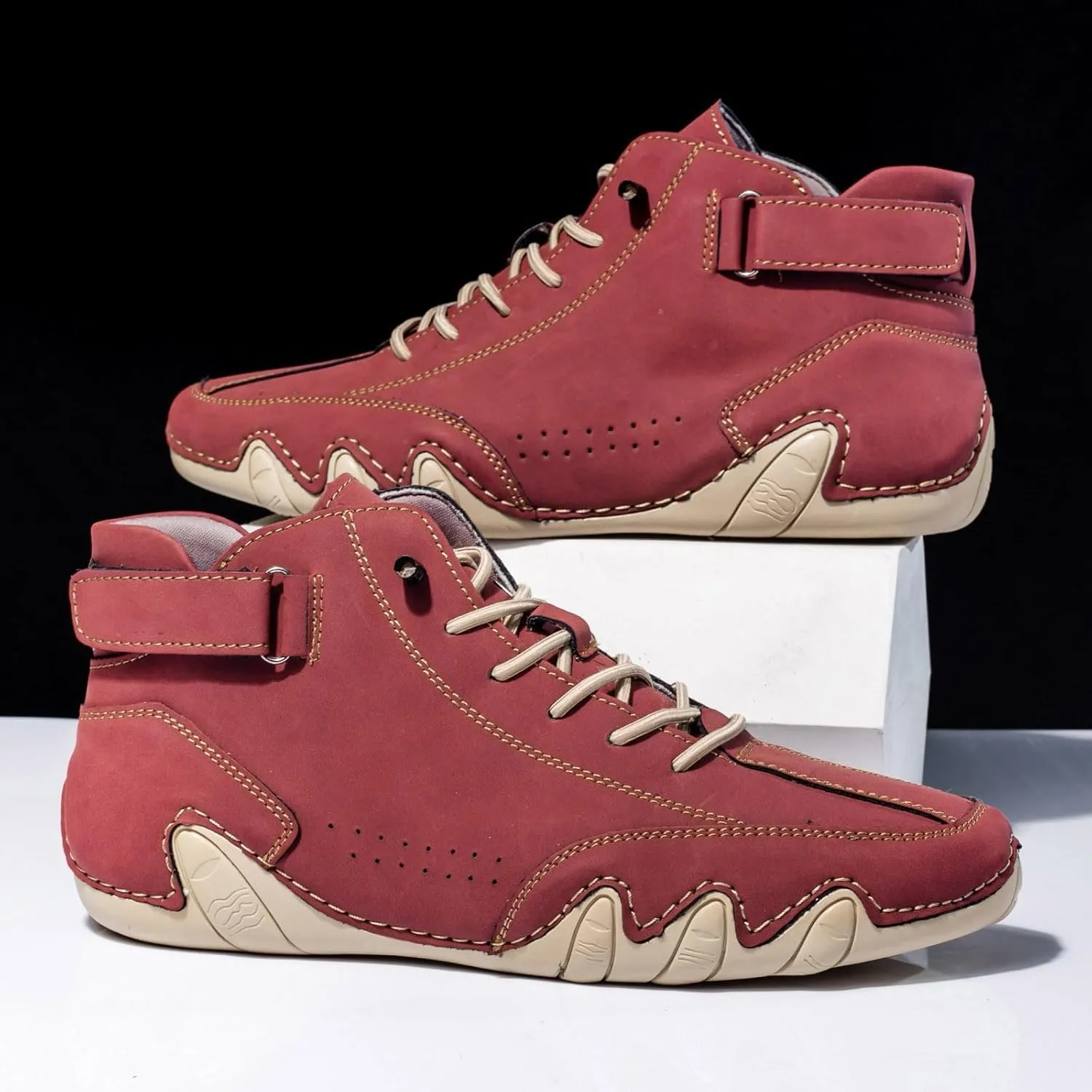 Men's Slip Shoes Couple's New Foreign Trade High Top Boots Men And Women Leisure Short Boots Trend Breathable Leather