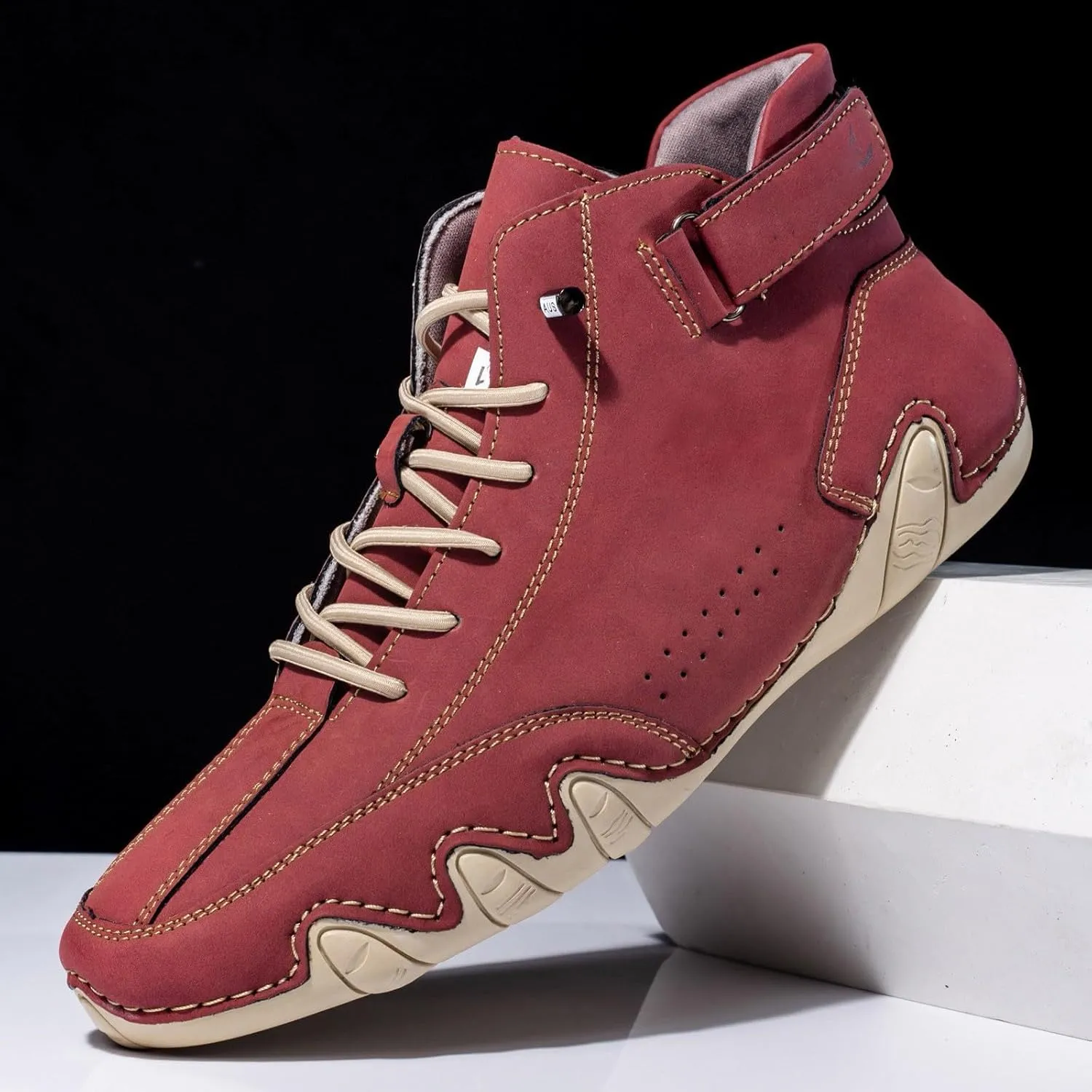Men's Slip Shoes Couple's New Foreign Trade High Top Boots Men And Women Leisure Short Boots Trend Breathable Leather