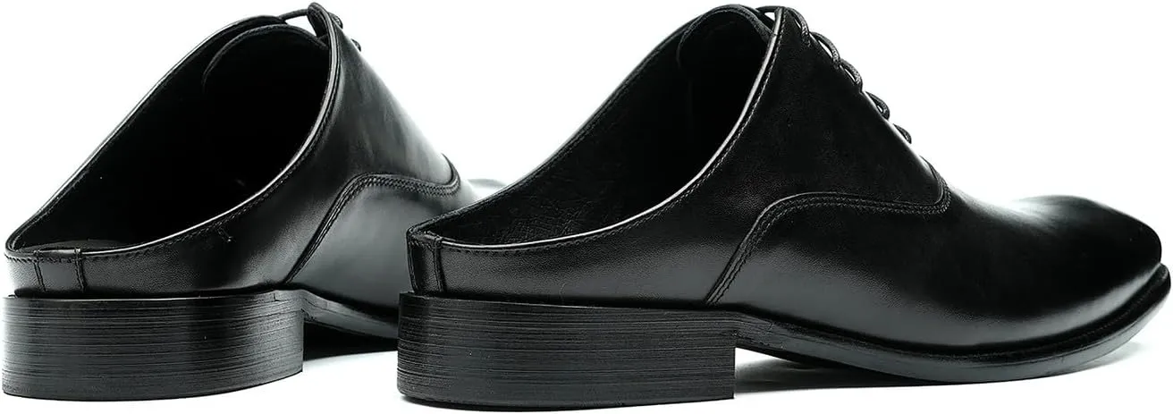 Mens Slippers Formal Dress Loafers Leather Oxfords Mules Business Casual Fashion Slip On Open Back Clogs Sandals Summer Shoes for Men