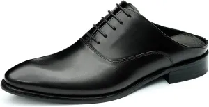 Mens Slippers Formal Dress Loafers Leather Oxfords Mules Business Casual Fashion Slip On Open Back Clogs Sandals Summer Shoes for Men