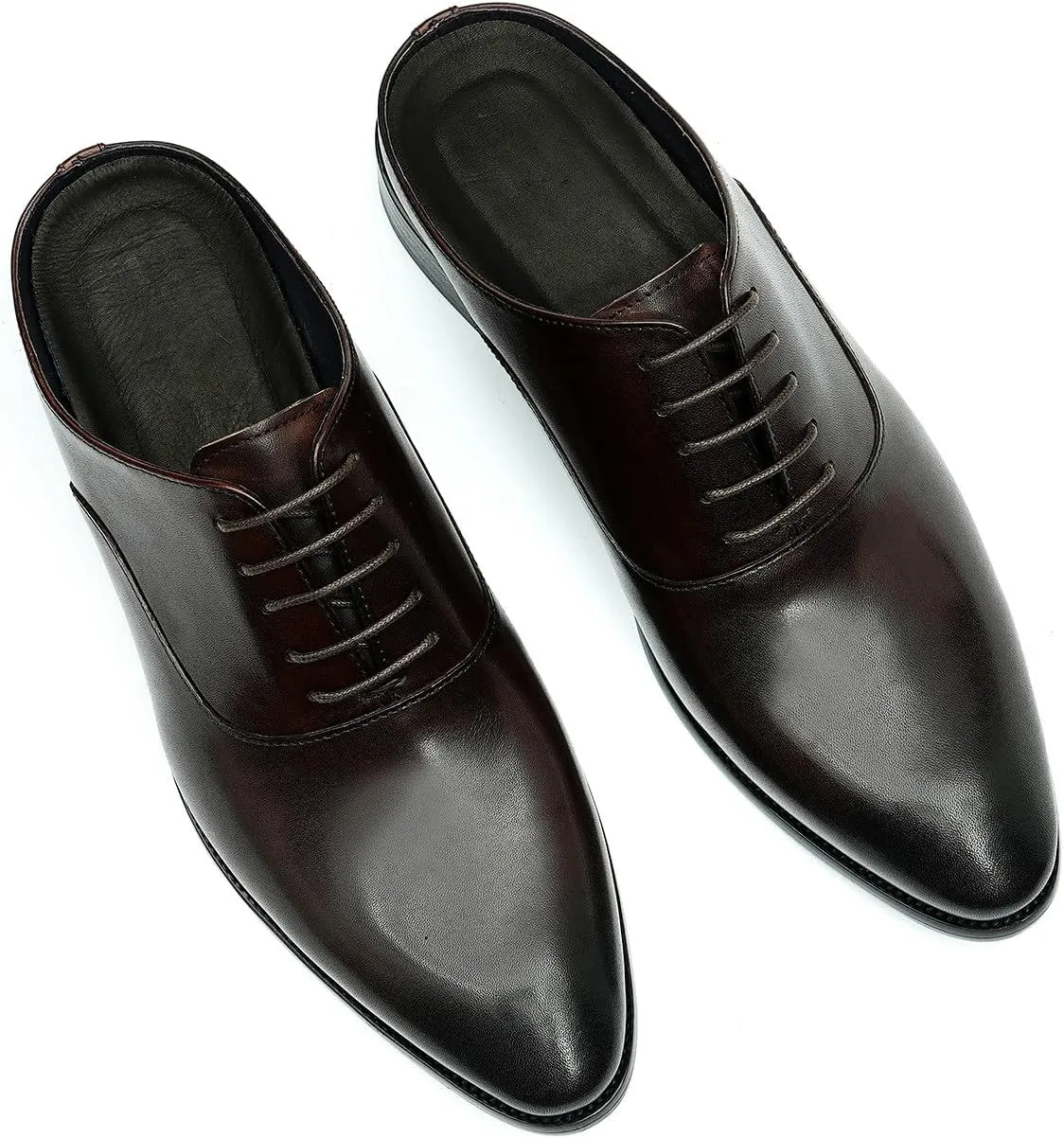 Mens Slippers Formal Dress Loafers Leather Oxfords Mules Business Casual Fashion Slip On Open Back Clogs Sandals Summer Shoes for Men
