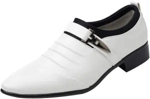 Men's Strap Buckle Slip-on Dress Loafers Shoes Formal Tuxedo Leather Shoes for Male Business Work Women Walking Sneaker