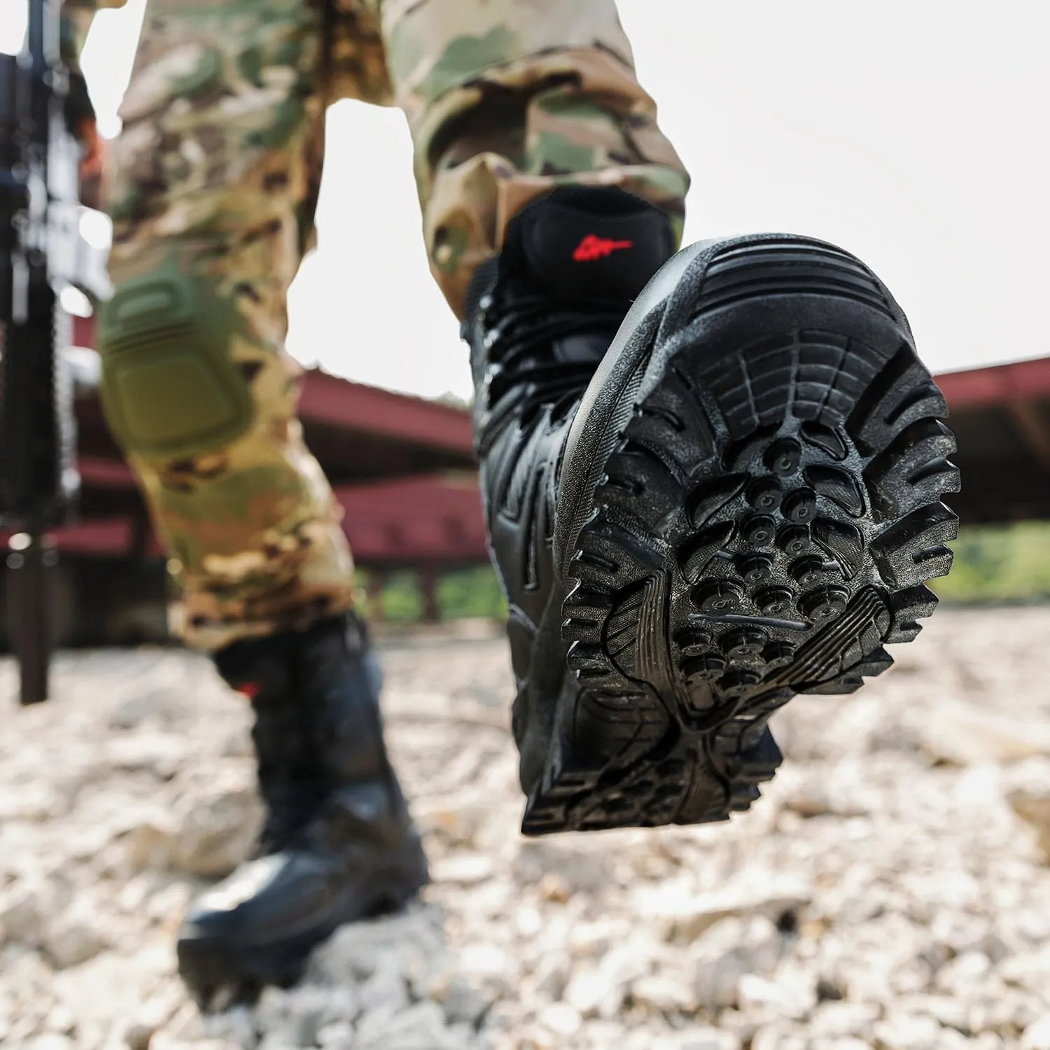 Men's Tactical Military Work Boots Side Zipper Lightweight Outdoor Motorcycle Boots Waterproof Combat Army Boots for Men