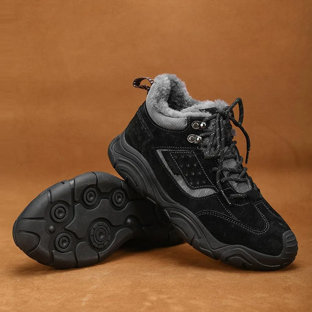 Men's Warm Snow Boots for Hiking: Comfort Ankle Boots for Work - Anti Slip Outdoor Trekking Boot for Men