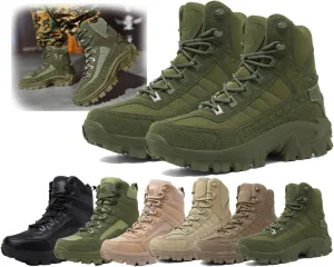 Men'S Work Combat Boots Waterproof Warm Army Shoes Work Military Tactical Boots Outdoor Casual Outdoor Mountaineering