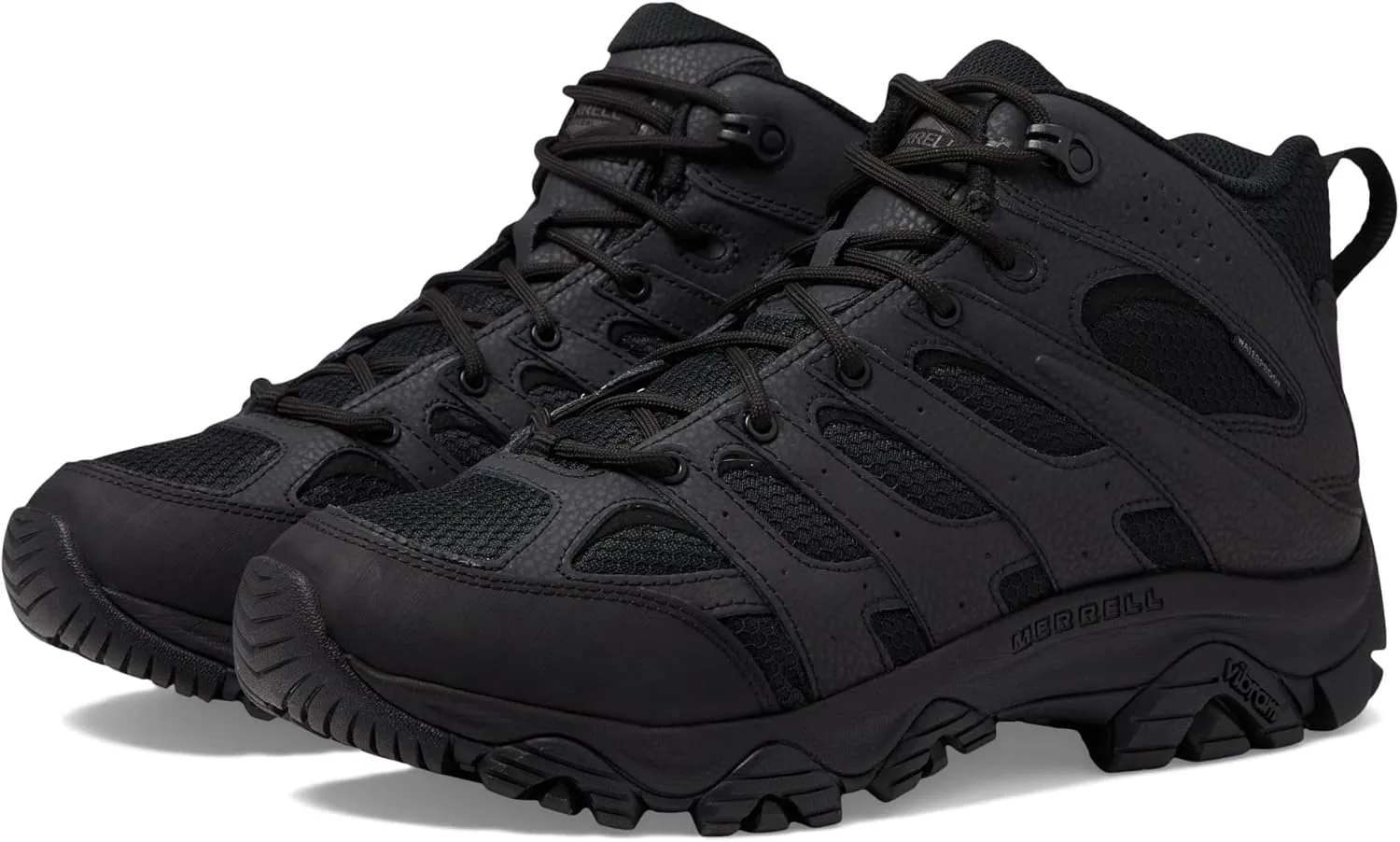 Merrell Men's Moab 3 Mid Waterproof Tactical Boots, Comfortable Leather Outdoor Hiking Work Shoes